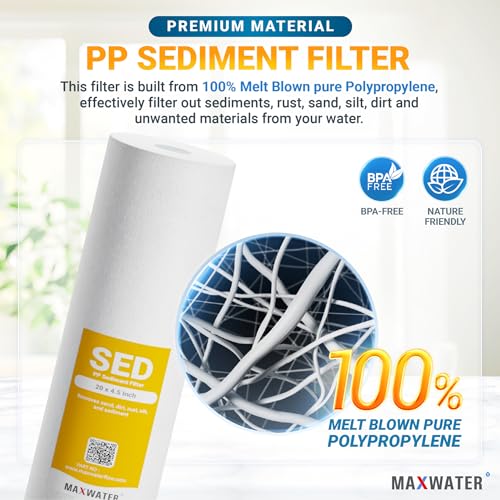 20" 1 Stage Whole House Water Filter System 1" Ports Double O Ring Clear Filter Housing + Gauge w