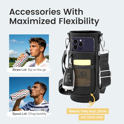 40 oz Insulated Water Bottle with Straw