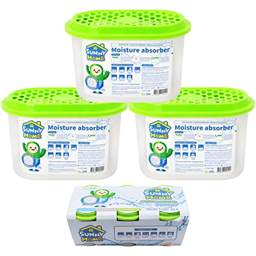 3 Pack) Moisture Absorbers 9.17oz, Unscented, Odor Eliminator, Dehumidifier and Deodorizer for Closet, Bathroom, Kitchen in Home & RVs. (3 Count)