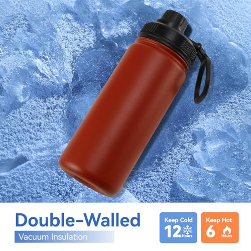 16 oz Kids Water Bottle for School Stainless Steel Double Wall Vacuum Insulated Water Bottle with Straw lids & Spout Lid (4 Count)