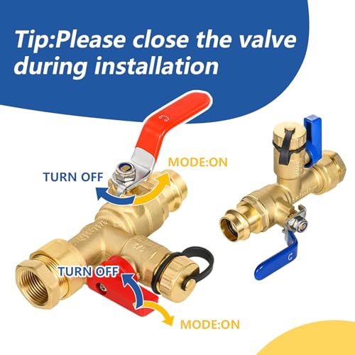 3 4 Inch GUOFIS IPS Tankless Water Heater Valve Kit with Pressure Relief Valve (30 Count)