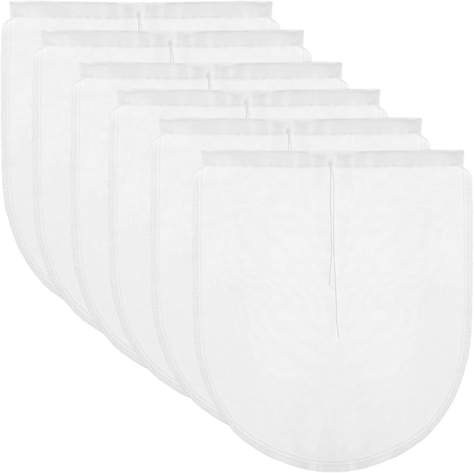 Cheese Bags, 6 Pack 12" x 10" Nylon Reusable Fine Mesh Cheesecloth Strainer Nut Tea Beer Juice Filter Cloth for Cold Brew Coffee Yogurt Almond Soy Oat Milk