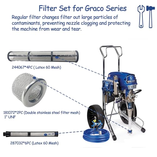Airless Spray Filter Screen Set 244067 181072 287032 Replacement for Graco Paint Sprayer Parts 695 795 1095 1595 3900 5900 7900