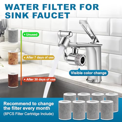 8 PCS Faucet Filter Cartridge Replacement for Kitchen & Bathroom Sink