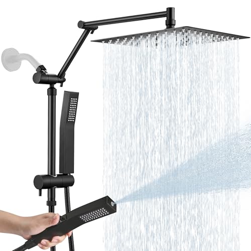 All Metal 12 Inch Rain Shower Head with Handheld Spray Combo