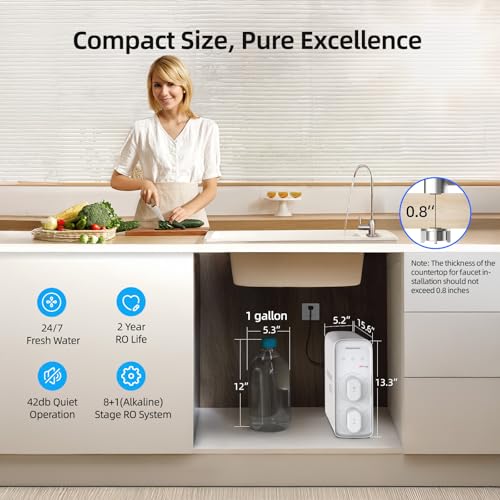 800GPD Tankless Reverse Osmosis Water Filter (331.2 Ounce)