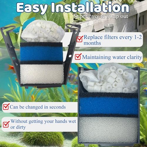 2 Sets of 3 Stage Filtration Filter for AquaClear 30 Power Filter (8 Count)