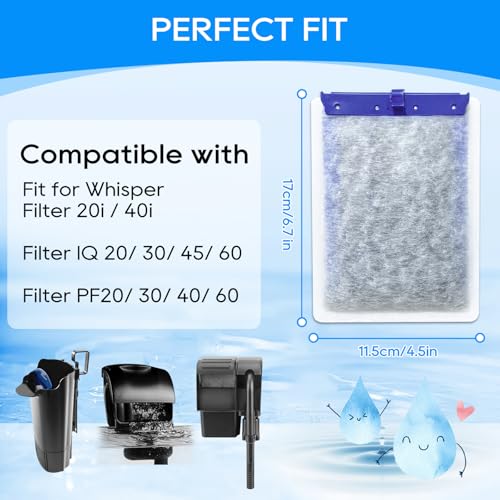 8 Pack Large Filter Cartridges Compatible with Tetra Whisper Bio (8 Count)