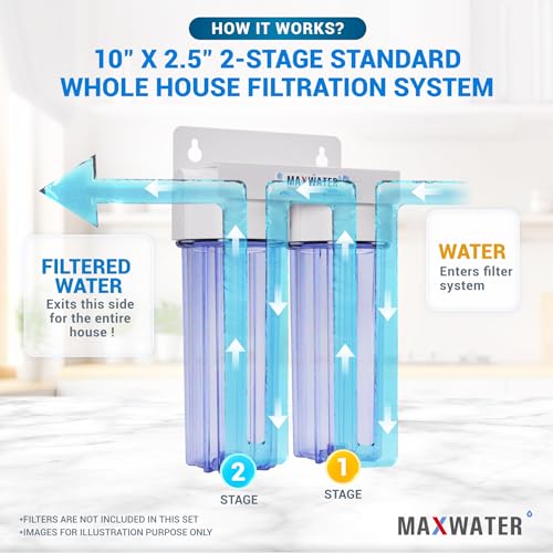 10" 2 Stage Whole House Standard Home Water Filter System 3 (2 Count)