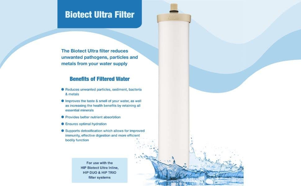 W9123050 ¦ 10" Biotect Ultra ¦ Authentic Drinking Water Ceramic Replacement Candle Element Filter ¦ 2504 ¦ White ¦ NSF Certified ¦ M12 Thread ¦