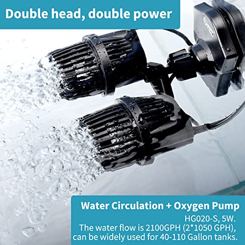2100GPH Double Head Aquarium Wave Maker