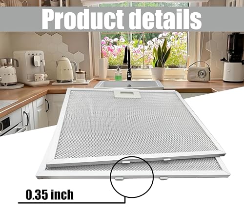 WB02X11011 Range Hood Grease Filter Compatible with GE JV636H1SS JV636H2SS JV536H1SS JV536H2SS JV535H1WW JV635H1BB JV635H2CC 14 (2 Count)
