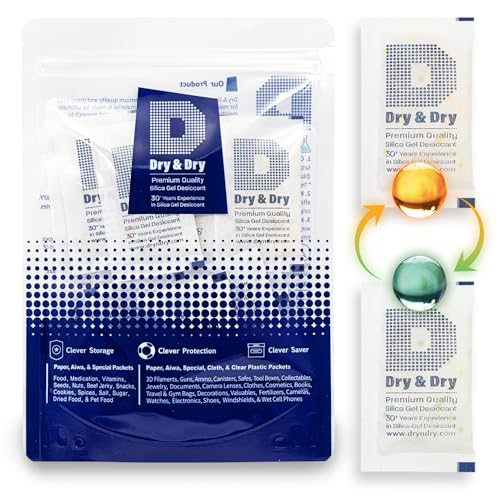 10 Gram [30 Packets] Orange Indicating Silica Gel Packets Desiccants Silica Packets