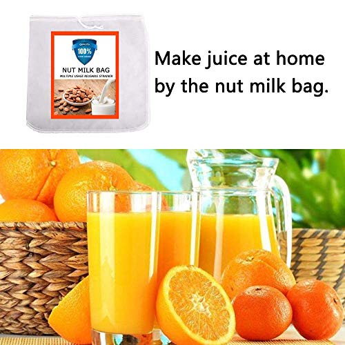 Nut Milk Bag Pro Quality Multiple Usage Reusable Food Strainer (2 Count)