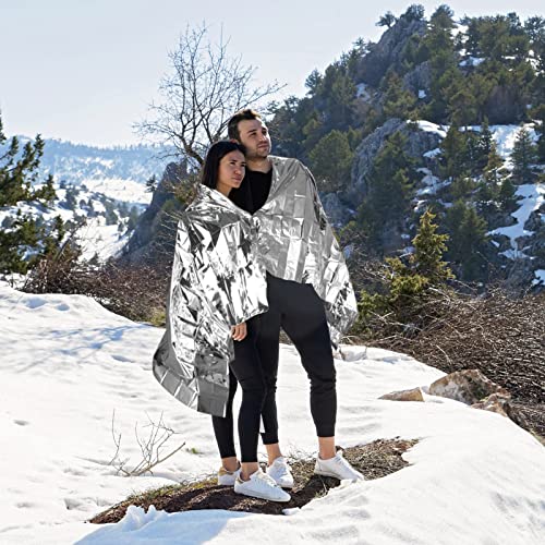 Emergency Mylar Thermal Blankets 4 Packs Survival Kit 84''x55'' (4 Count)