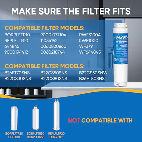 9000194412 Refrigerator Water Filter Replacement for Bosch Ultra Clarity BORPLFTR10 (3 Count)