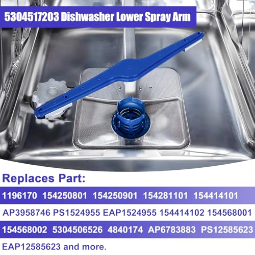 5304517203 AP6783883 Bottom Lower Spray Arm for Dishwasher for frigidaire kenmore Dishwashers Replaces 154250801 154250901 154568002 154414101 1542508