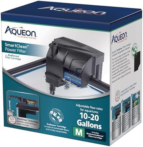 Aqueon Aquarium Fish Tank SmartClean Power Filter with EcoRenew Filter Cartridge, 10-20 Gallons (Pack of 12) - AquaVibe