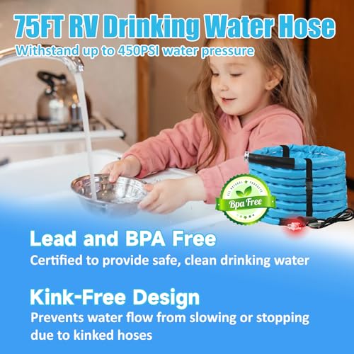 Heated Water Hose for Rv (75 Foot)