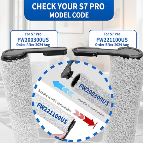 Replacement Roller Brushes & Filter for Tineco S7 Pro (4 Count)