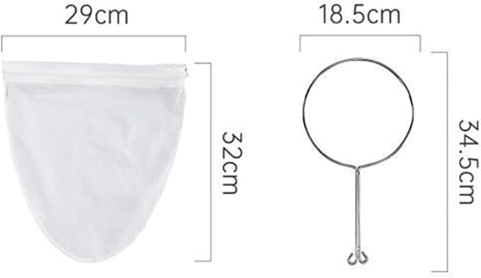 Reusable Coffee Tea Filter Cloth Fine Mesh Cotton Fabric Zipper Closure Tea Filter Sock for Milk Tea Lovers