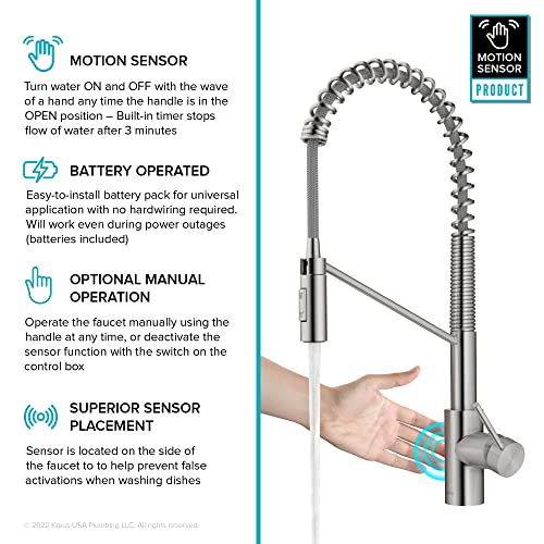 Stainless Steel 21 in Touchless Pull Down Faucet KSF