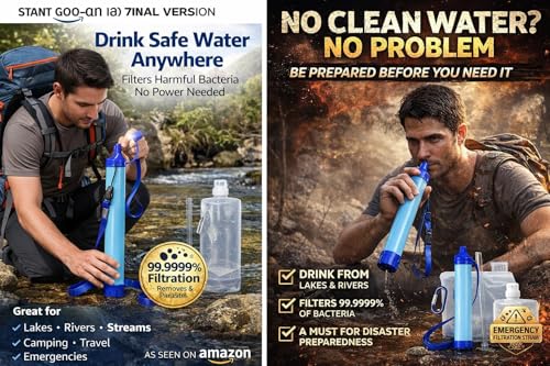 Portable Water Filter Straw Kit (2 Count)