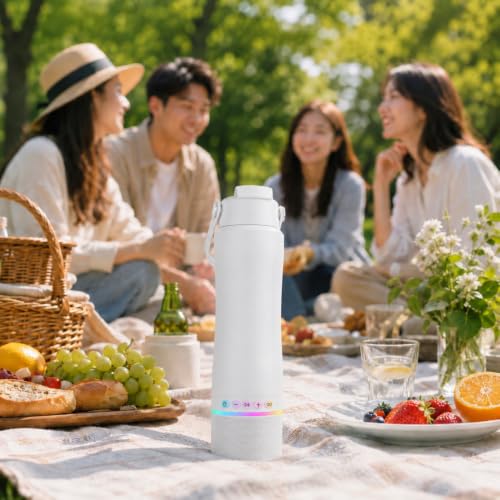 Stainless Steel Water Bottle with Portable Bluetooth Speaker TWS