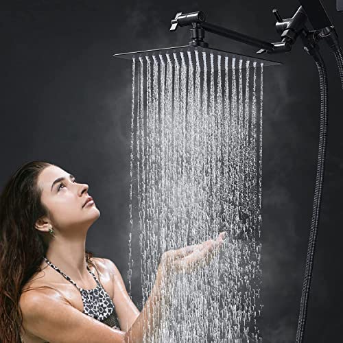 All Metal 8" Rain Shower Head with Handheld for Bathroom Upgrade