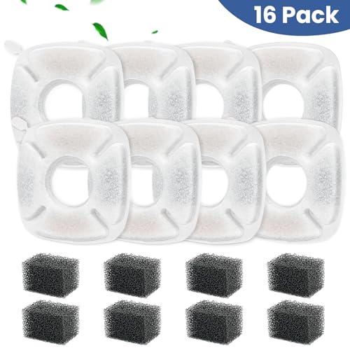 16 Pack Cat Water Fountain Replacement Filters (16 Count)