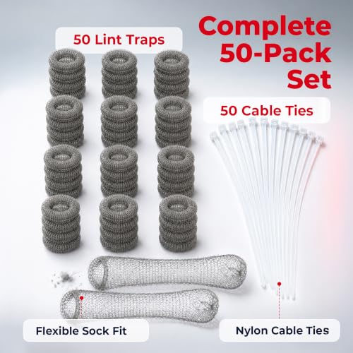 Washing Machine Lint Trap Stainless Steel 50 (50 Traps & Clamps)