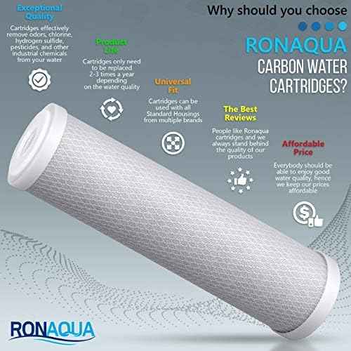 6 Block Activated Carbon 5 Micron Water Filters Set WELL-MATCHED with WFPFC8002, WFPFC9001, WHCF-WHWC, WHEF-WHWC, FXWTC, SCWH-5