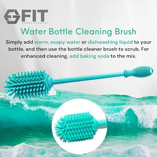 32oz Glass Water Bottle with Straw Lid & Cleaning Brush Set