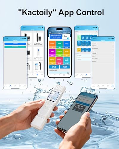 9-in-1 Smart Water Tester with APP Monitoring, Digital Water Test Kit for Turbidity, TDS, EC, Temp, Salt, GH, TOC, COD & UV275, Professional Water Tester for Drinking Water, Well, Tap & Outdoor