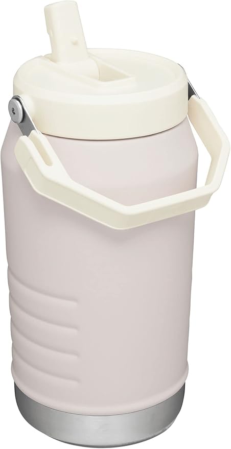 Stanley IceFlow Flip Straw Jug with Handle 64 oz| Twist On Lid and Flip Up Straw | Leak Resistant for Travel and Sports | Insulated Stainless Steel | BPA-Free | Rose Quartz