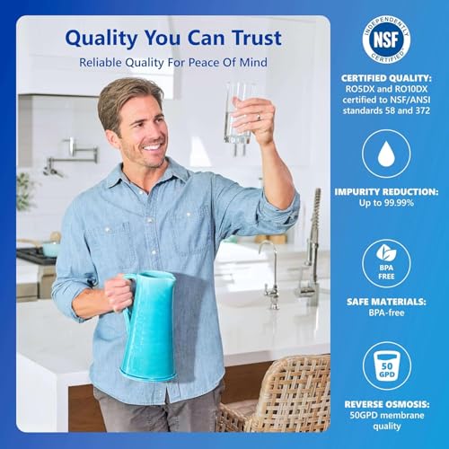 10 Stage Reverse Osmosis Alkaline Water Filtration System with Alkaline Filter for Added Essential Minerals
