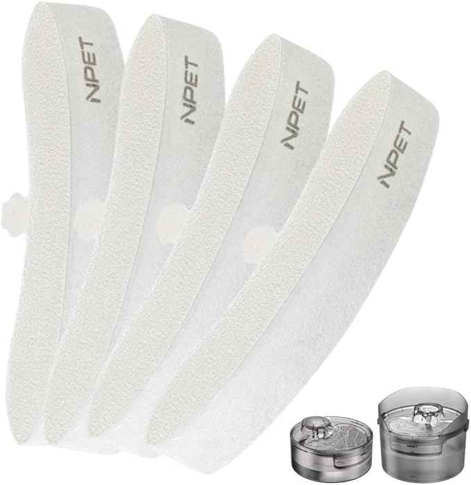 NPET 4 Pack Dog Fountain Replacement Filters with Pump Sponge, DF10/DF30 Pet Water Fountain
