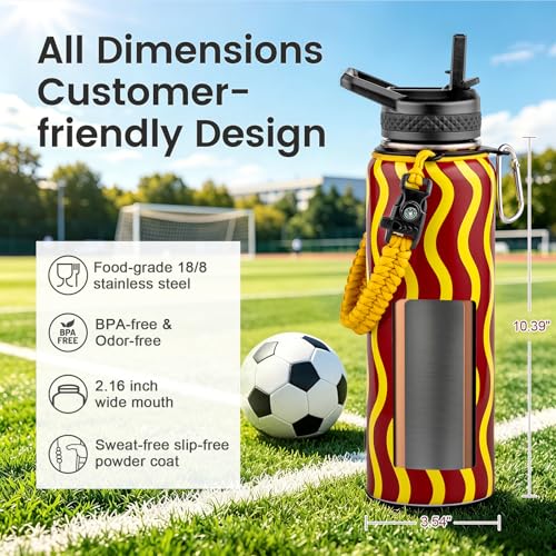 40 oz Insulated Water Bottle with Straw