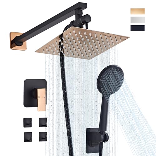 Shower Head Combo Matte Black and Rose Gold