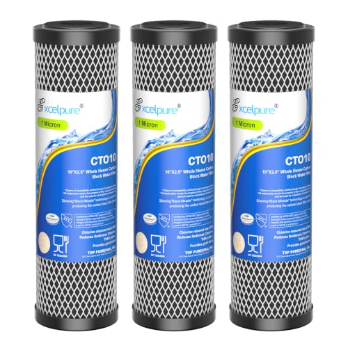 1 Micron 10" x 2.5" Whole House CTO Carbon Water Filter (3 Count)