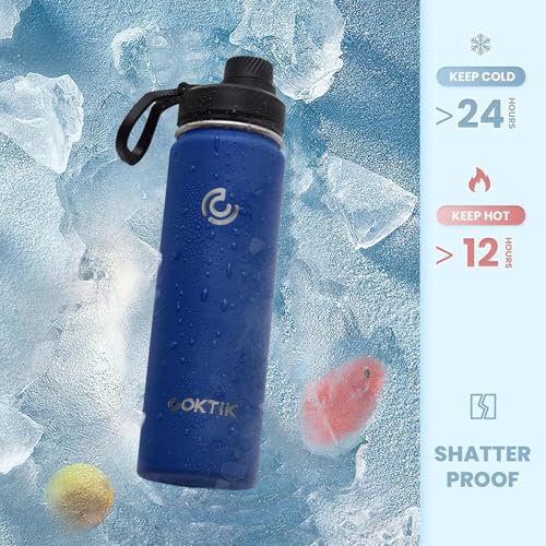 40 Pack 22 oz Sports Water Bottle With Straw (40 Count)