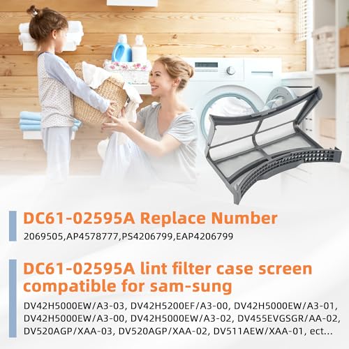 DC61 02595A Dryer Lint Screen Filter Replacement Compatible Samsung+Brush