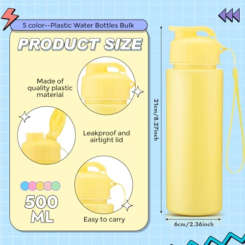 50 Pieces Reusable Plastic Water Bottles Bulk (50 Count)