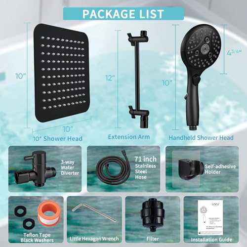 10'' Dual 20 Stage Filtered Shower Head with Handheld