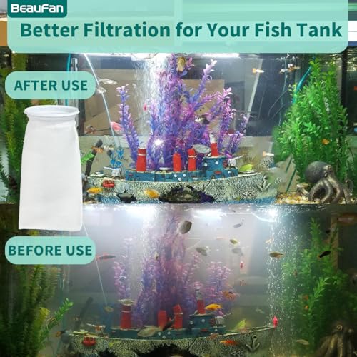 20 Pack 4 Inch Ring Felt Filter Socks 200 μm Compatible with Waterbox Marine X 60.2 (20 Count)