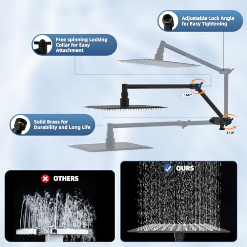 12" Metal Rain Shower Head with Handheld