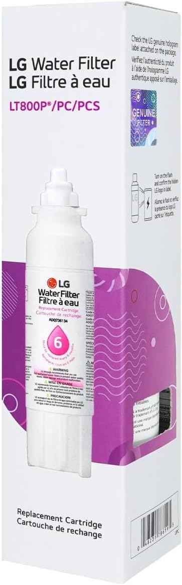 LG LT800P- 6 Month / 200 Gallon Capacity Replacement Refrigerator Water Filter (NSF42 and NSF53) ADQ73613401, ADQ73613408, or ADQ75795104, White