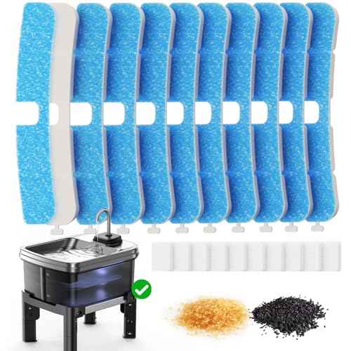 10 Pcs Replacement Filters & 10 Pcs Pump Filters Sponges