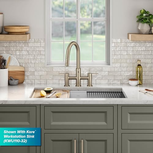 Oletto Touchless Sensor Bridge Kitchen Faucet with Pull
