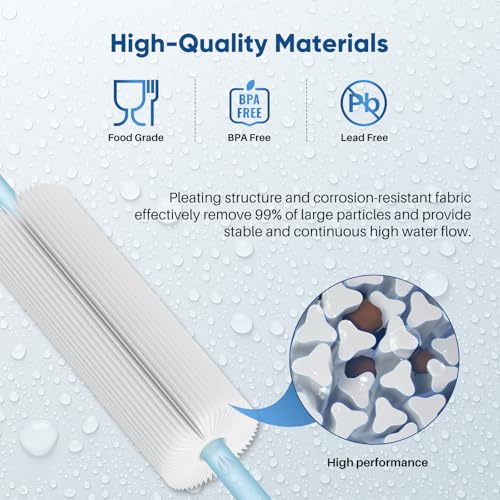 5 Micron 10"x2.5" Whole House Pleated Sediment Filter for Well Water (6 Count)
